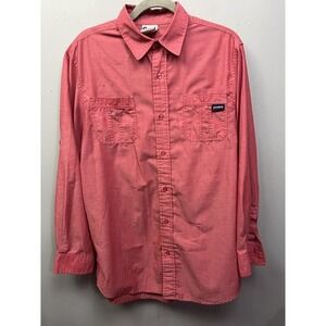 Zaxbys Mens Red Long Sleeve Button Down Uniform Shirt Size Medium‎ ZXN2907RD